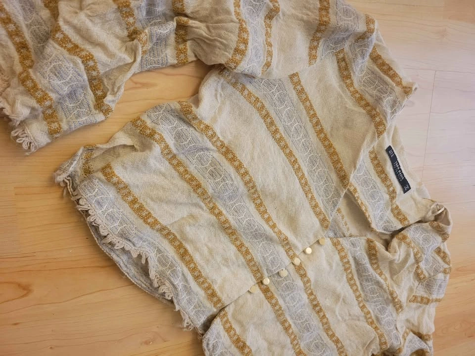 Zara Basic Striped Boho Crop Top Size M - photo 2