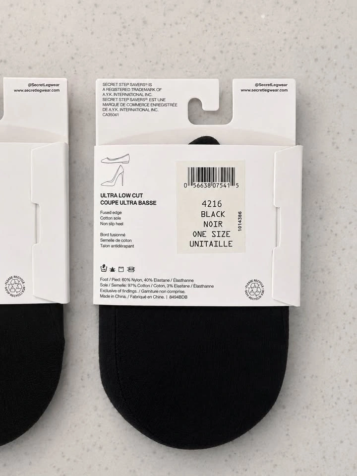 New Secret Step Savers Foot Covers - 4 Pairs Black - photo 2