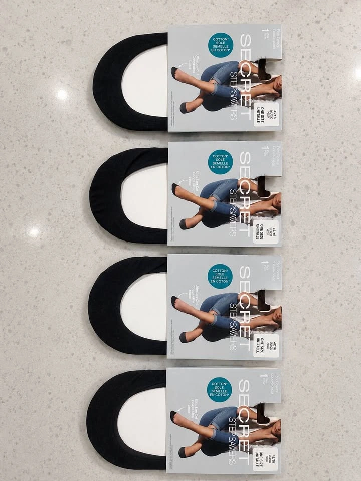 New Secret Step Savers Foot Covers - 4 Pairs Black - photo 3