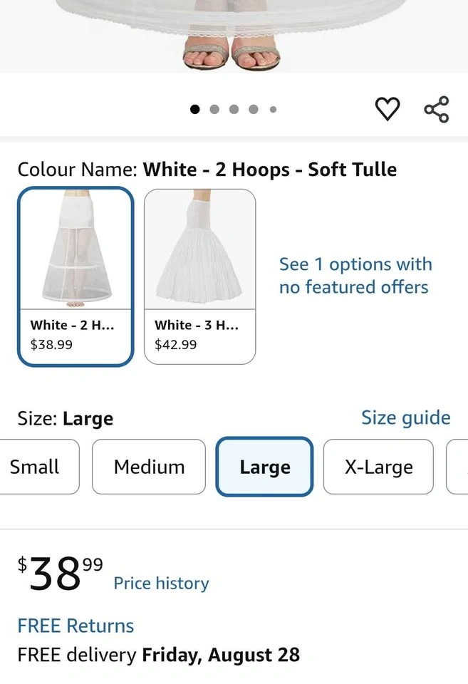 Brand New 2-Hoop & Soft Tulle Wedding Petticoat - Size Large - photo 3