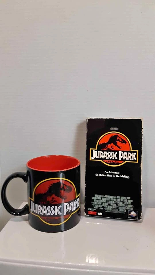 Jurassic Park VHS and Silver Buffalo Ceramic Mug