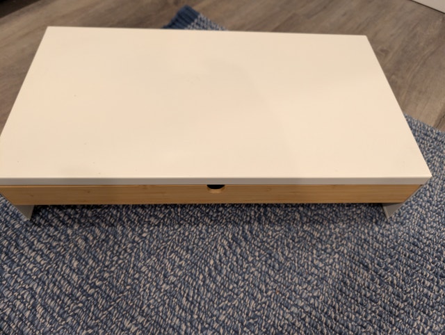 Ikea ELLOVEN Monitor stand with drawer white - Like New