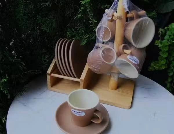 "Casa Elite" 6 espresso cups with saucers and stand - NEW - photo 3
