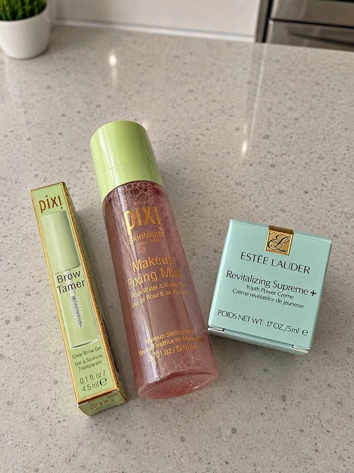 Pixi Makeup Fixing Mist, Brow Tamer, and Estee Lauder Bundle