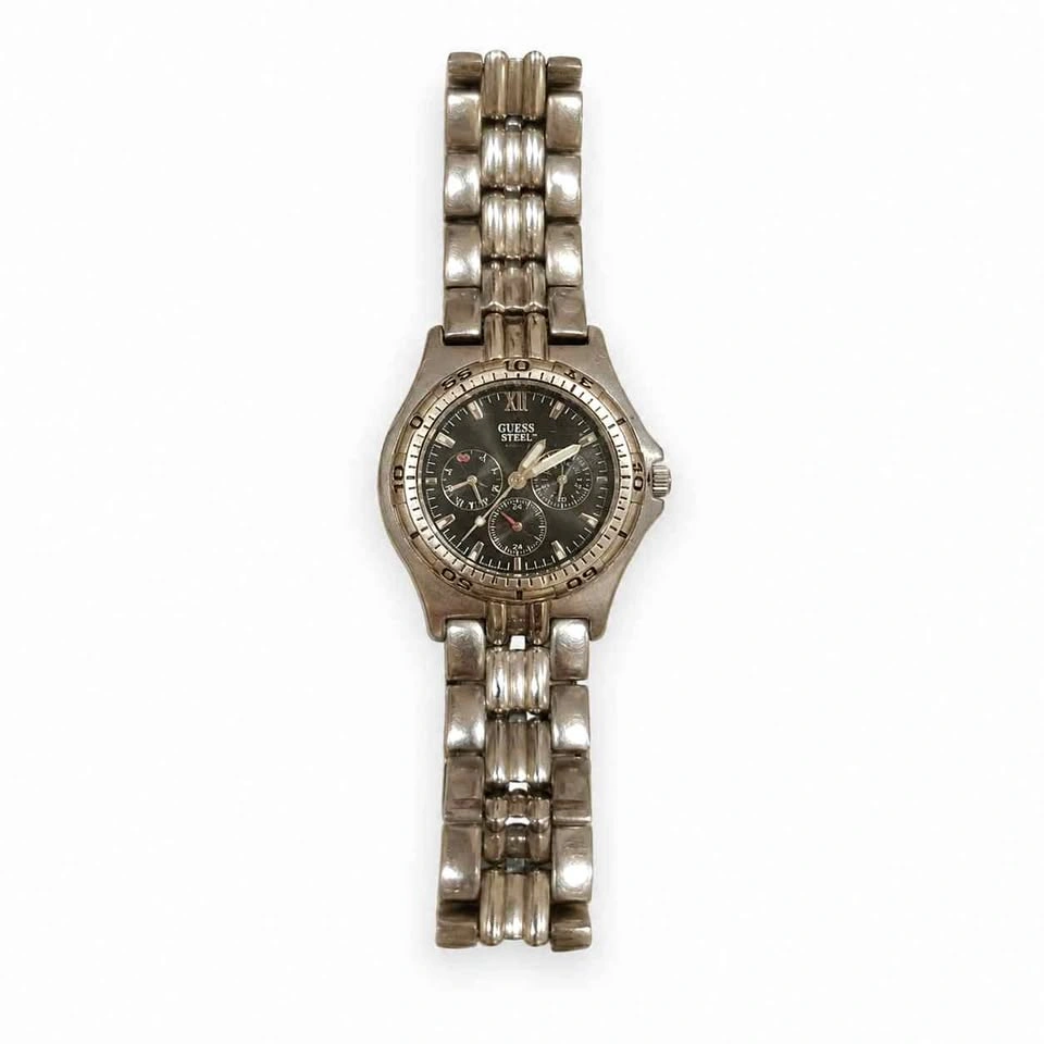 GUESS Silver-Tone Multi-Dial Watch — Sold As-Is