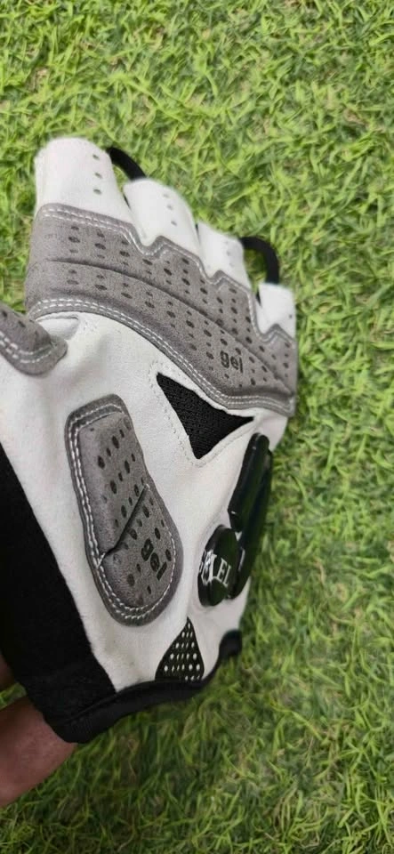 GEL Fingerless Cycling Gloves White Grey - photo 3