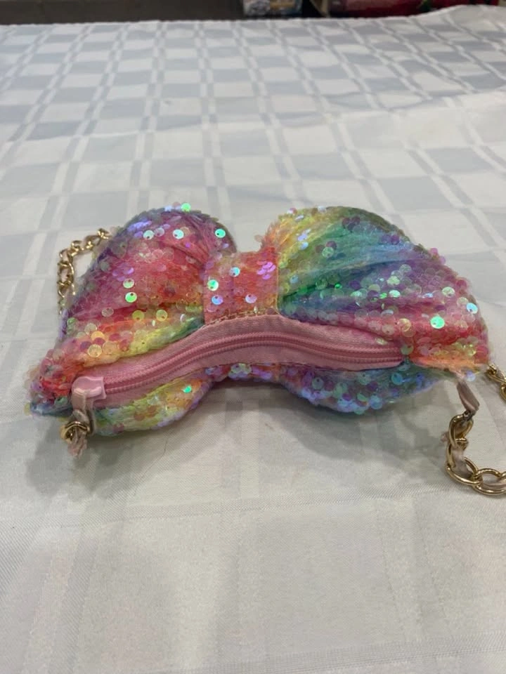 Angel’s Face Kids Rainbow Sequin Bow Shoulder Bag Purse - photo 3