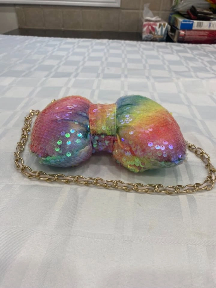 Angel’s Face Kids Rainbow Sequin Bow Shoulder Bag Purse - photo 4