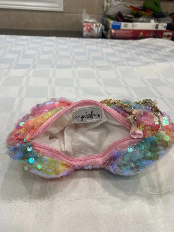 Angel’s Face Kids Rainbow Sequin Bow Shoulder Bag Purse - photo 5