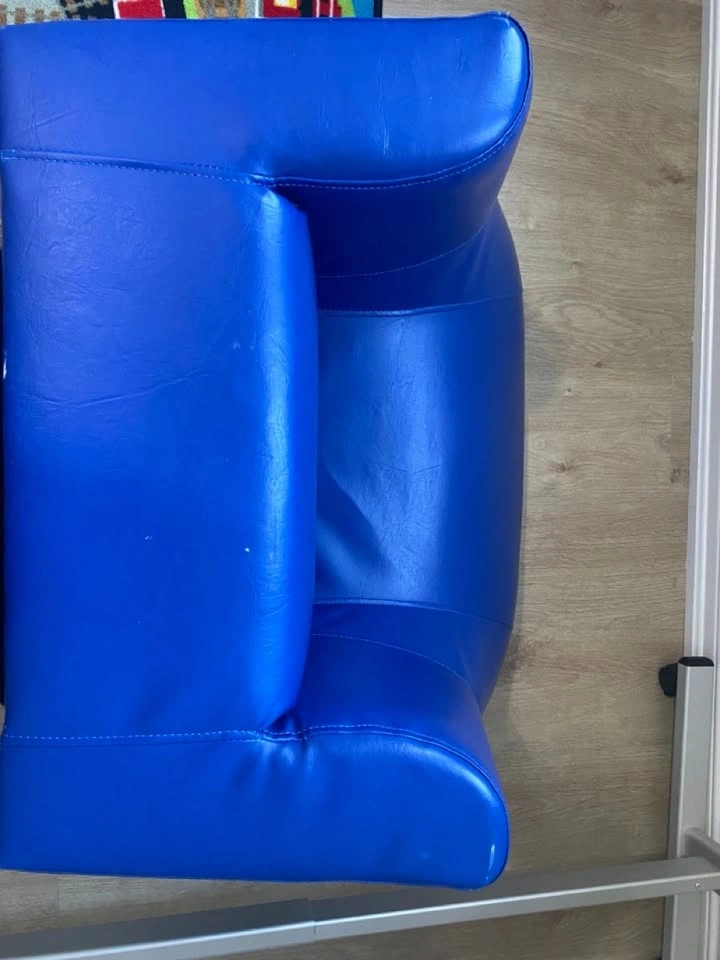 Set of 2 Kids Blue Faux-Leather Armchairs / Playroom Chairs - photo 4