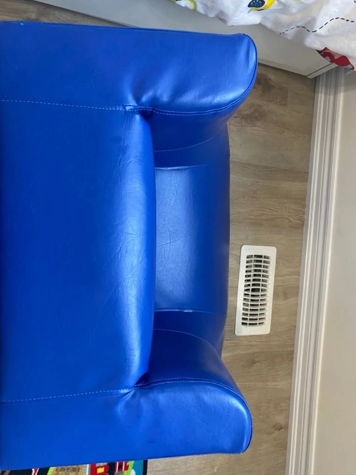 Set of 2 Kids Blue Faux-Leather Armchairs / Playroom Chairs - photo 5