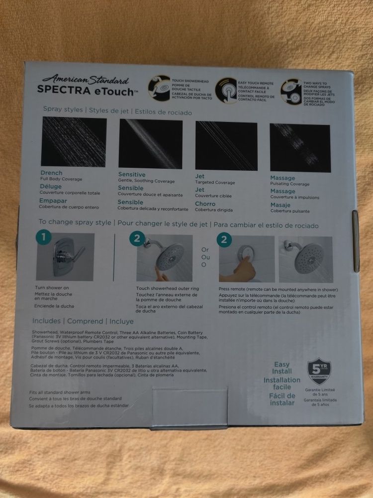 Brand new American Standard SPECTRA eTouch chrome shower head - photo 3