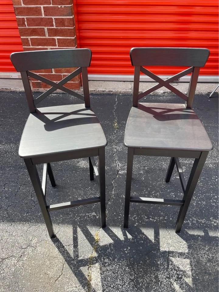 Ikea Black Bar Height Stools (Set) - photo 3