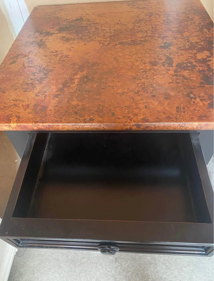 Black Wood & Marble End Table - photo 4