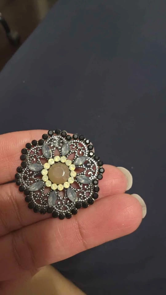 Fashion Accessories Floral Rhinestone Clip-On Earrings - photo 3
