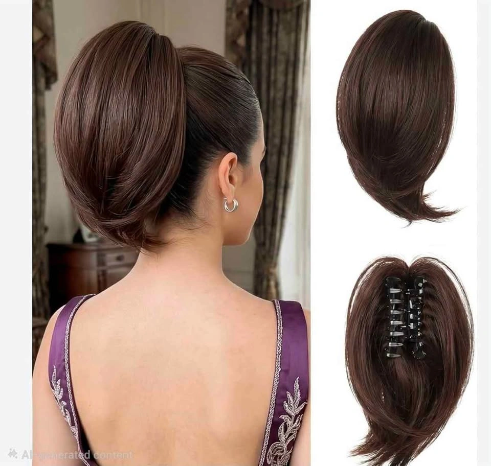 Dark Brown Claw Clip Ponytail Hair Extension - photo 2
