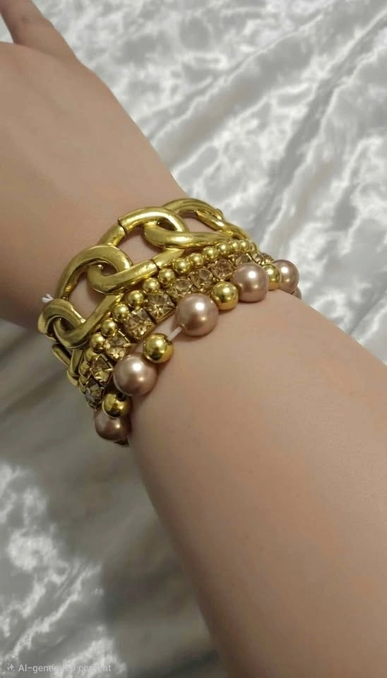 Set of 4 Gold-Toned Fashion Bracelets