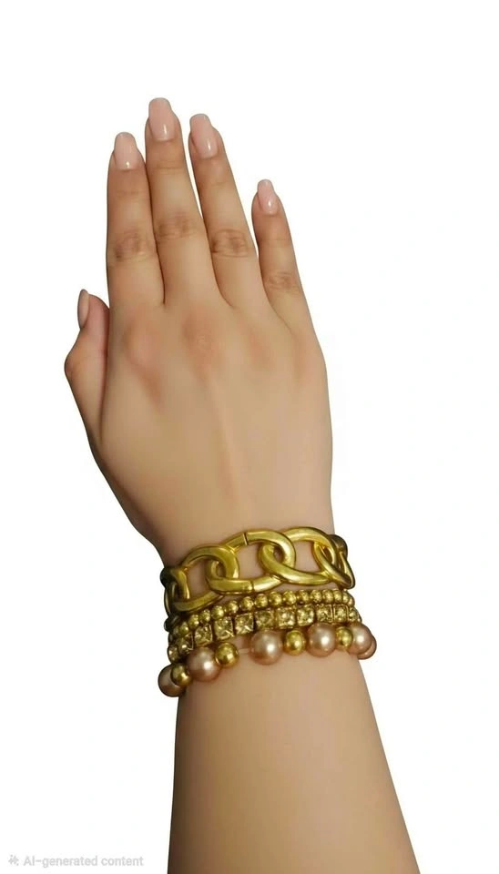 Set of 4 Gold-Toned Fashion Bracelets - photo 3