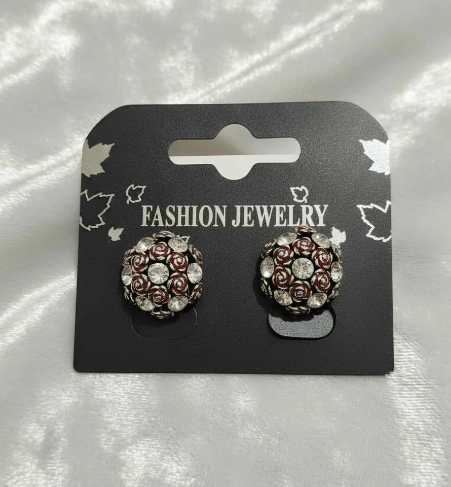 Rose Rhinestone Stud Earrings - photo 3