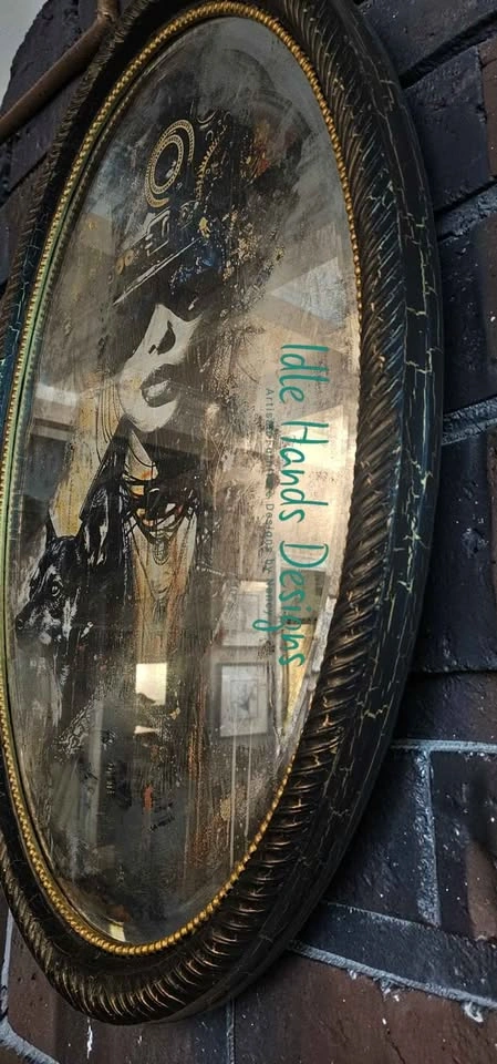 Distressed Wall Mirror - Steampunk - photo 5
