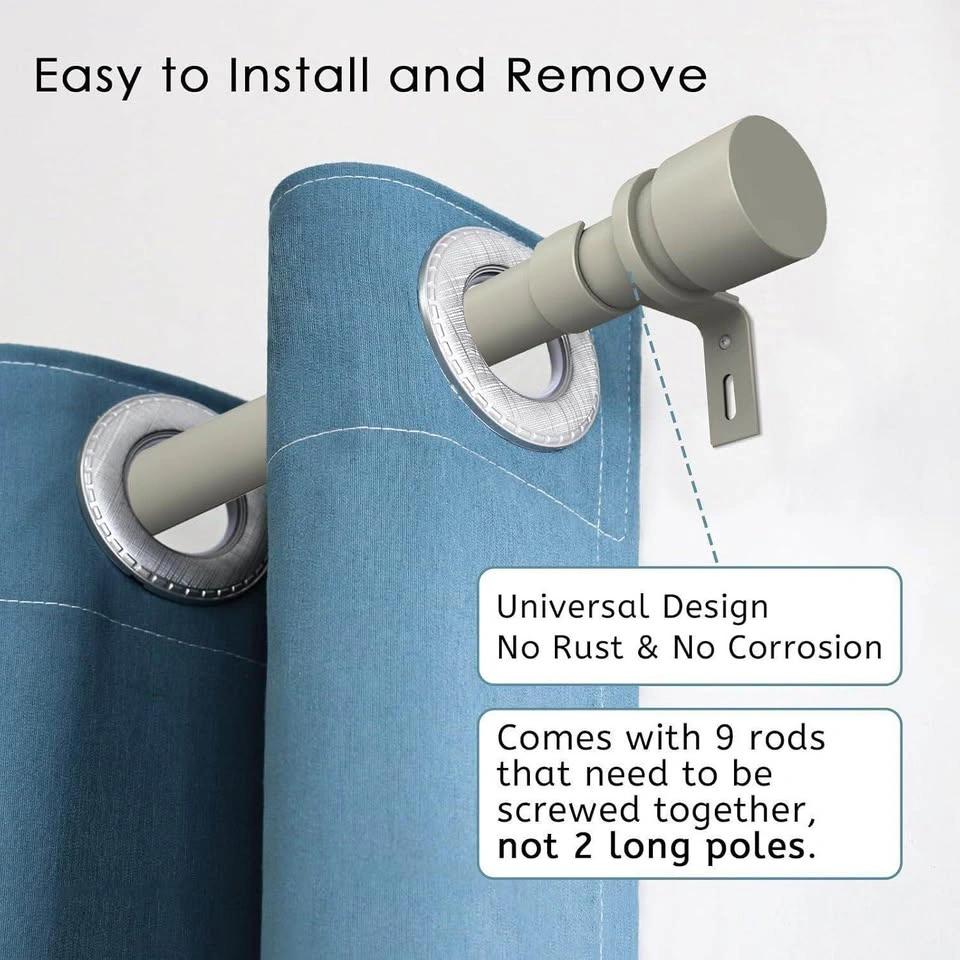 Brushed Nickel Adjustable Curtain Rod up to 144 Inches - photo 3