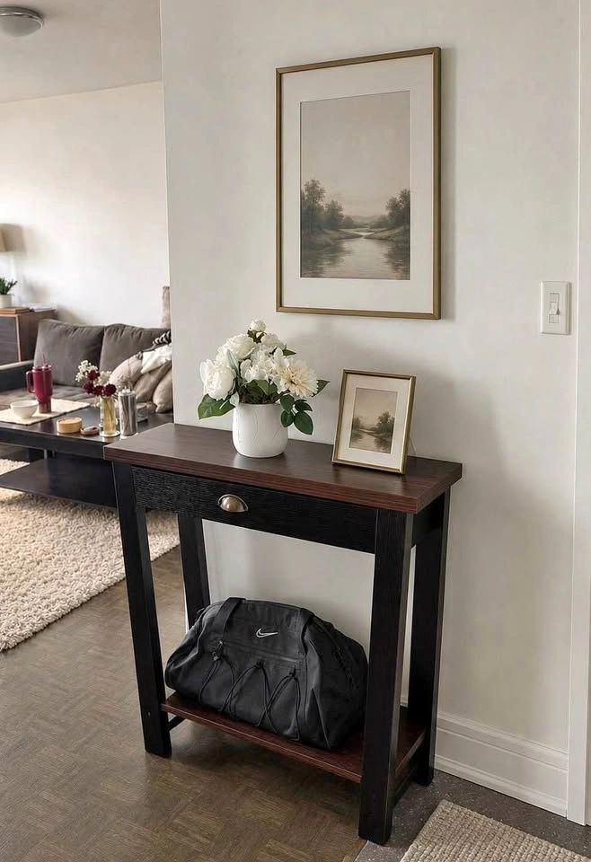 Arika 31” Modern Console Table with Drawer & Shelf – Like New
