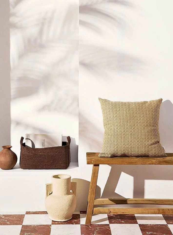 Set of 6 Simons Textured Knit Throw Pillows | Neutral Beige