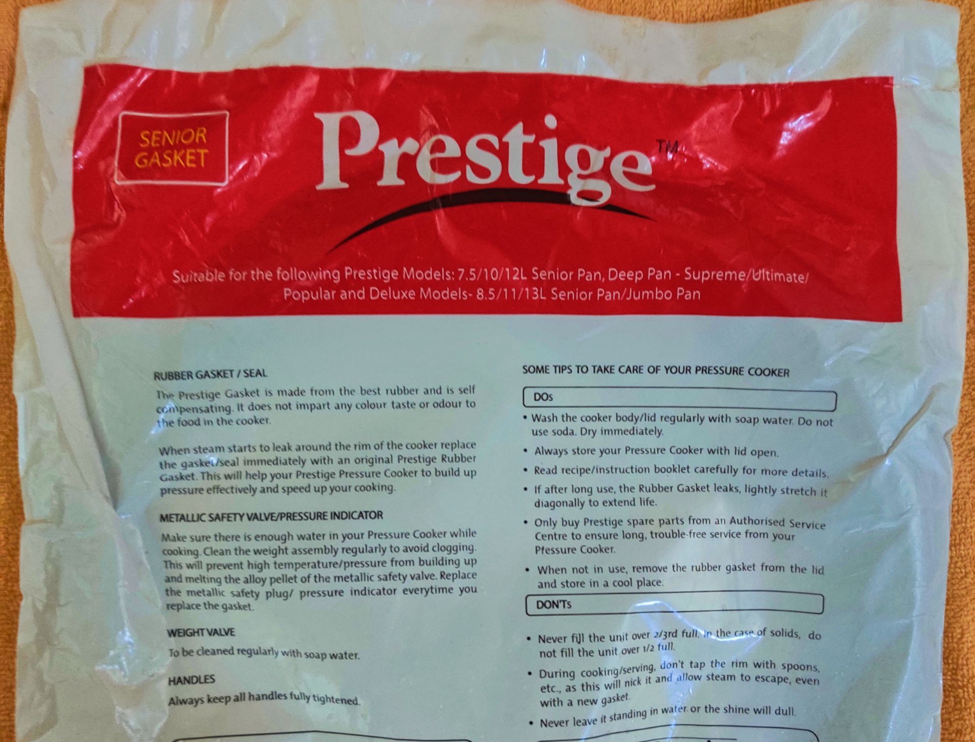 NEW Prestige Deluxe Pressure Cooker Gasket - photo 2