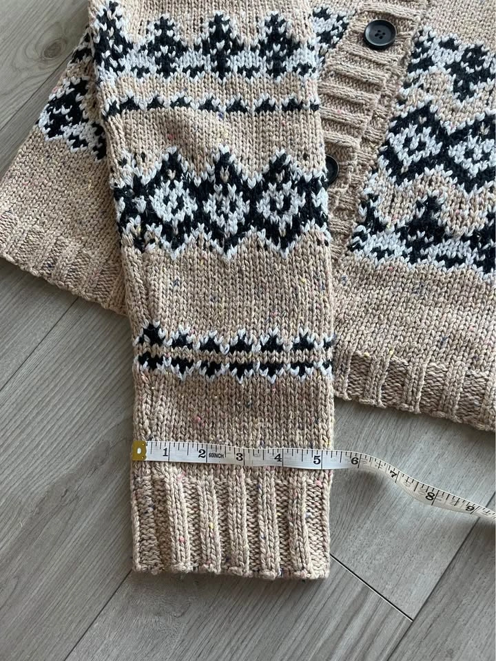 English Factory Fair isle cardigan, wide sleeves, oatmeal, S - photo 5