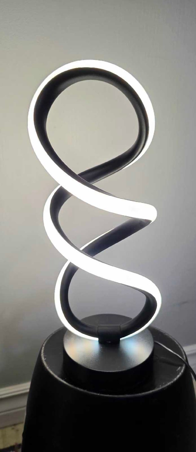 Modern Spiral LED Table Lamp – 3 Color Modes! - photo 2