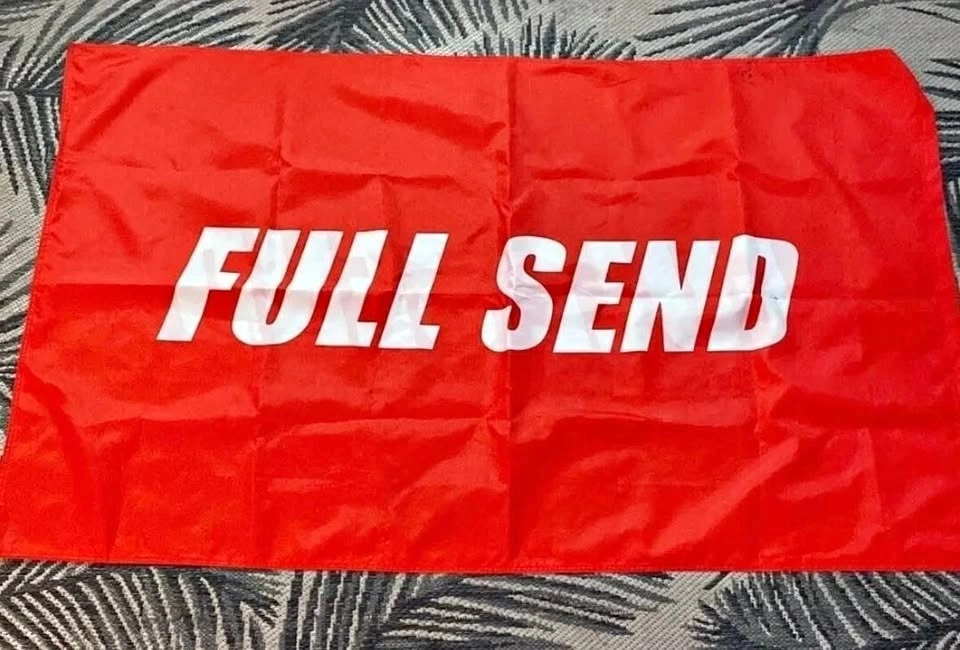 Nelk Boys Full Send Red/White Full Size Flag Rare Limited Drop