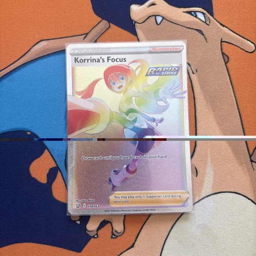 MINT Korrina's Focus 174/163 Battle Styles Full Art Rainbow Rare - photo 3