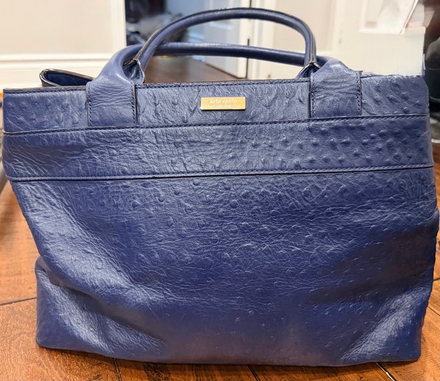 Kate Spade Blue Ostrich Leather Tote - photo 2