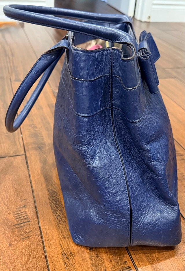 Kate Spade Blue Ostrich Leather Tote - photo 3