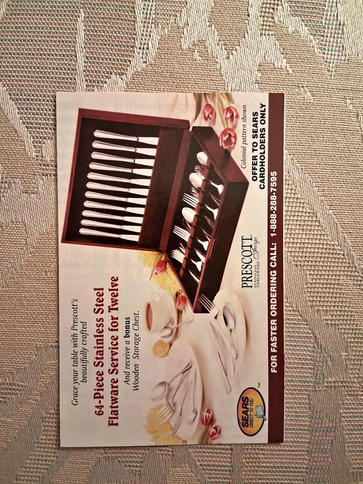 Collectible 2000 Sears Prescott Flatware Ad Insert