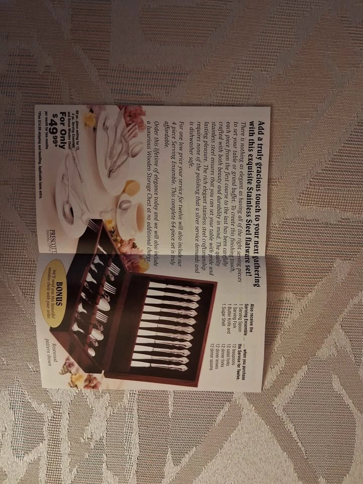 Collectible 2000 Sears Prescott Flatware Ad Insert - photo 2