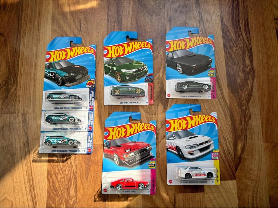 Hot Wheels JDM Collection - Honda Civic, Toyota Supra, Mazda RX-