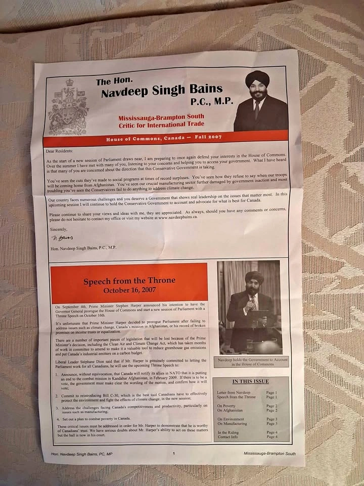 Vintage 2007 Mississauga Brampton Political Historical Ephemera