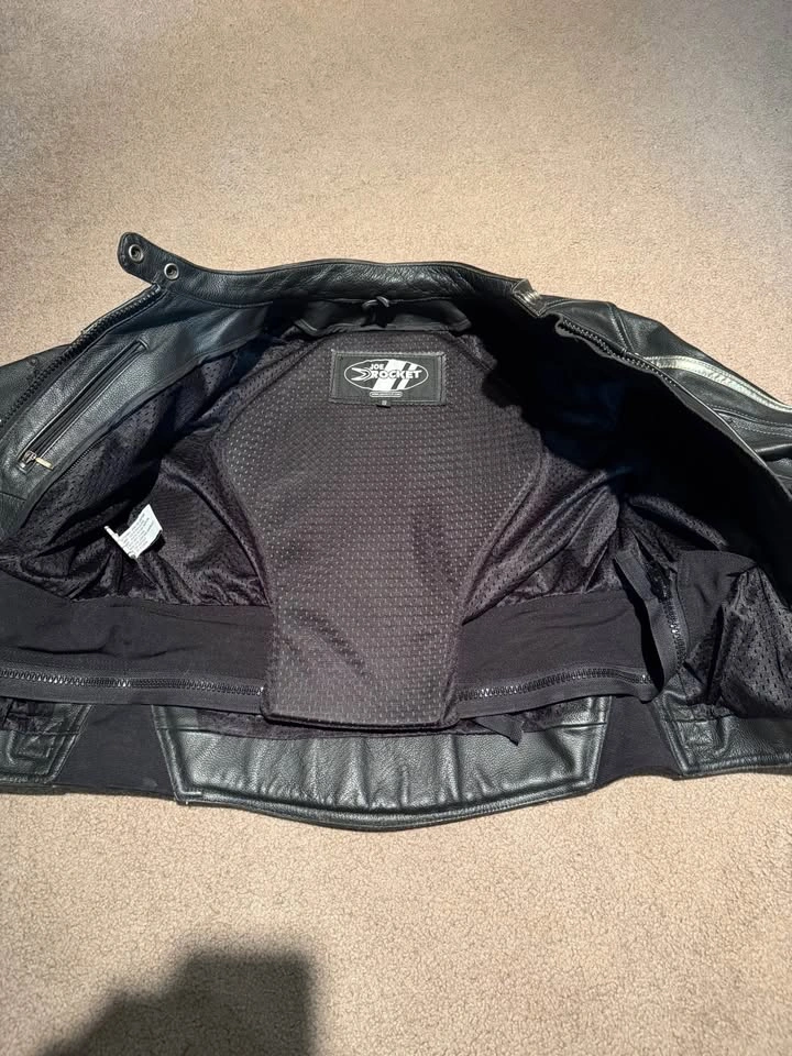 New Joe Rocket Silver Stripe Ladies Leather Motorcycle Jacket - photo 4