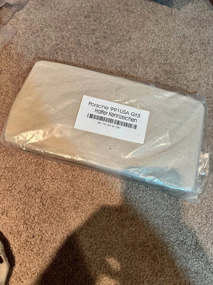 New OEM Porsche 911 (991) GT3 Front License Plate Holder