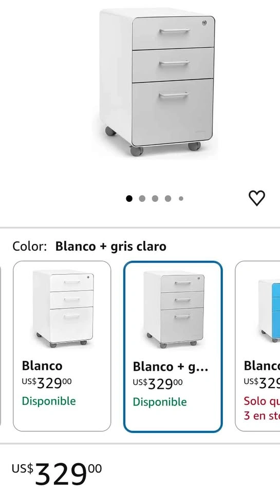 Poppin Stow 3-Drawer File Cabinet - White (Like New w/ Key) - photo 5