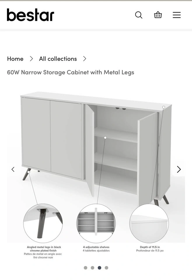 60W Narrow Storage Cabinet - photo 2