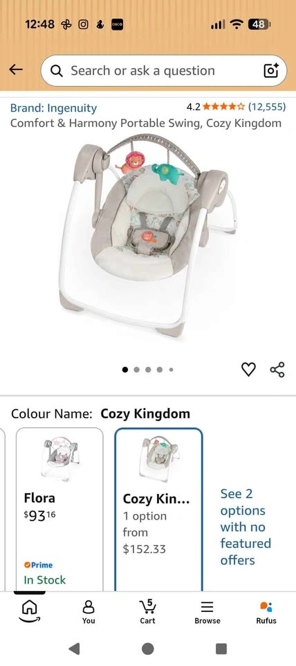 Ingenuity Comfort & Harmony Portable Swing, Cozy Kingdom - photo 2