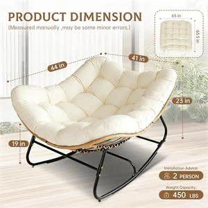 SUNCROWN Oversized Wicker Rocking Egg Chair - photo 2