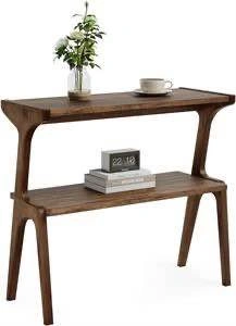 LITTLE TREE Solid Wood End Table 2-Tier Side Table