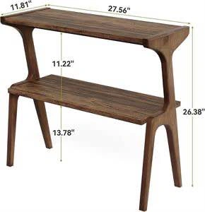 LITTLE TREE Solid Wood End Table 2-Tier Side Table - photo 2