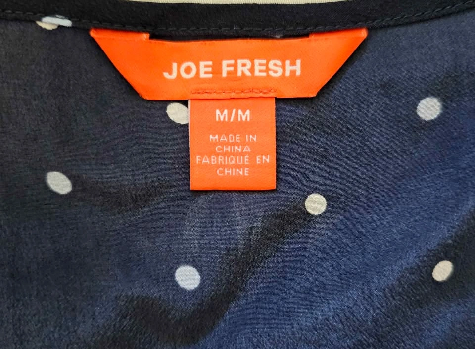 Brand New JOE FRESH 100% Silk Polka Dot Short Sleeve Blouse - Si - photo 2