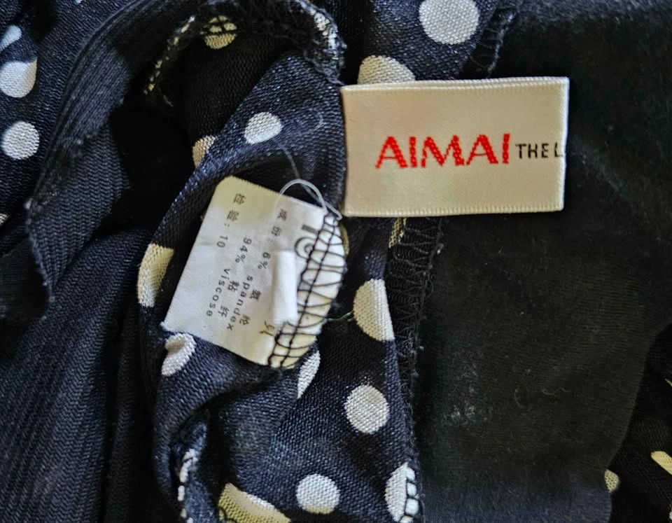 AIMAI Black & White Polka Dot Sleeveless Top - Size Medium - photo 2