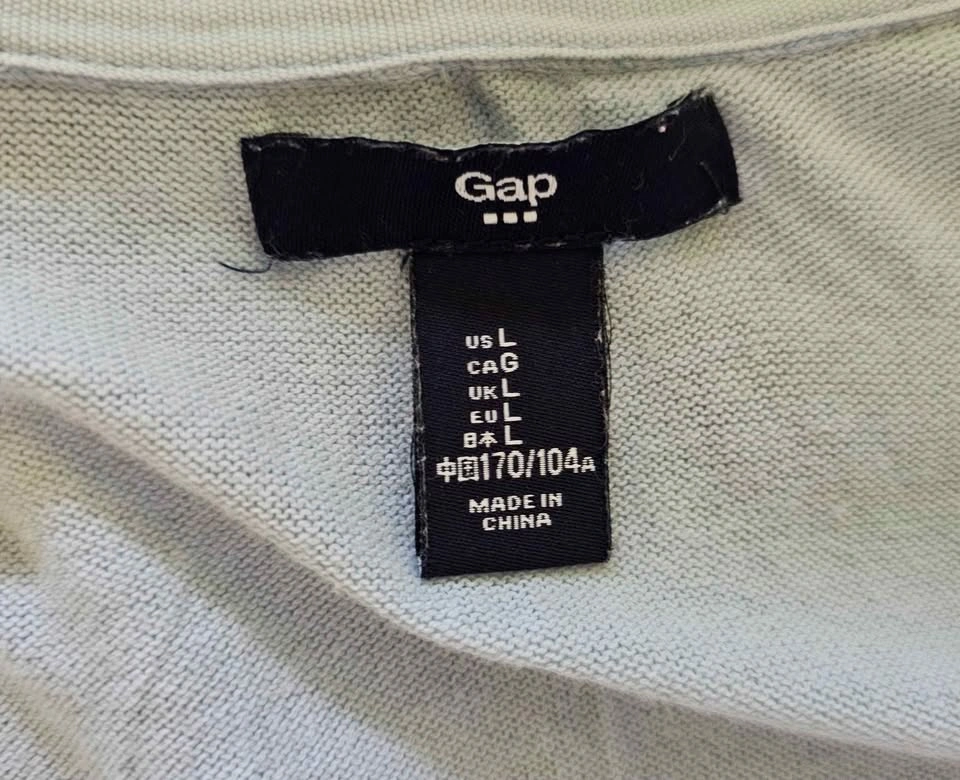 GAP Light Blue Button-Front Crewneck Cardigan Sweater - Size Lar - photo 2
