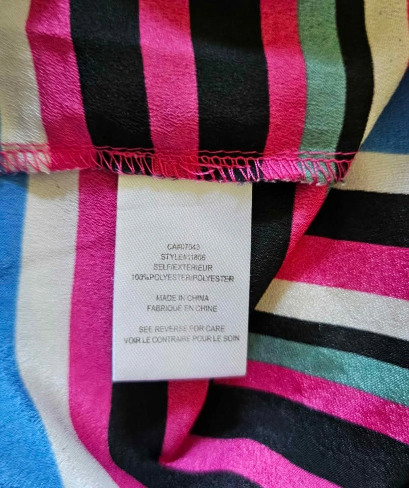 Daniel Rainn Cold-Shoulder Tie-Front Striped Blouse - Size Large - photo 3